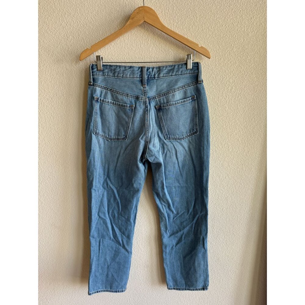 High-Waisted Slouchy Straight Cropped Ripped Jeans - Picture 5 of 7